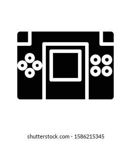 Icon handheld console in glyph style. vector illustration and editable stroke. Isolated on white background.