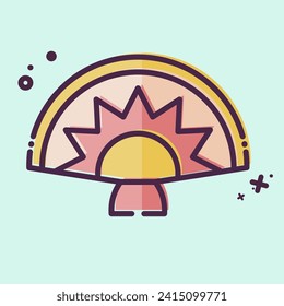 Icon Handheld Fan. related to Spain symbol. MBE style. simple design editable. simple illustration