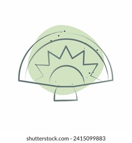 Icon Handheld Fan. related to Spain symbol. Color Spot Style. simple design editable. simple illustration