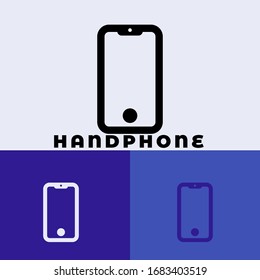 icon handphone with style line