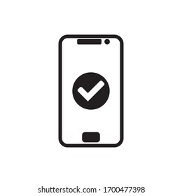 icon handphone vector with white background and black collor from eps 10