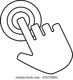 icon hands, black and white hand cursor hand on white background, vector