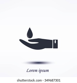 Icon of hands drop of water