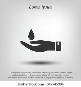 Icon of hands drop of water