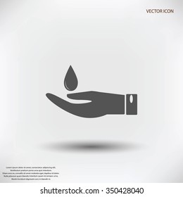 Icon of hands drop of water