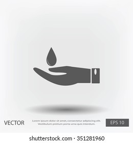 Icon of hands drop of water