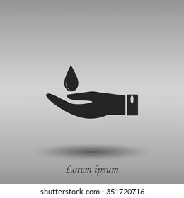 Icon of hands drop of water