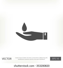 Icon of hands drop of water
