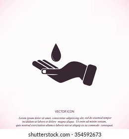 Icon of hands drop of water