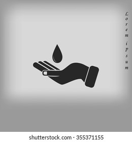Icon of hands drop of water