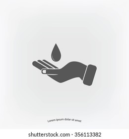 Icon of hands drop of water