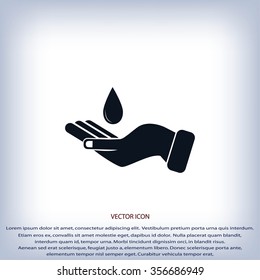 Icon of hands drop of water