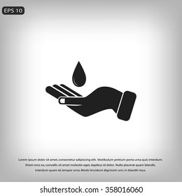 Icon of hands drop of water