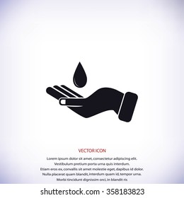 Icon of hands drop of water