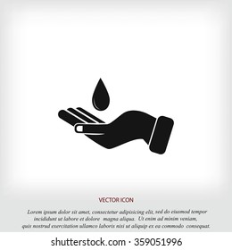 Icon of hands drop of water