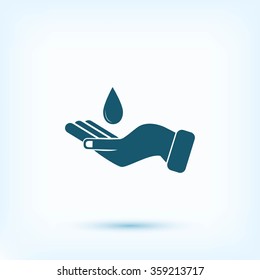 Icon of hands drop of water