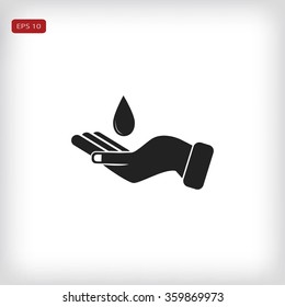 Icon of hands drop of water
