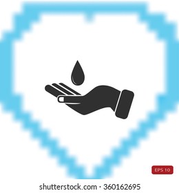 Icon of hands drop of water