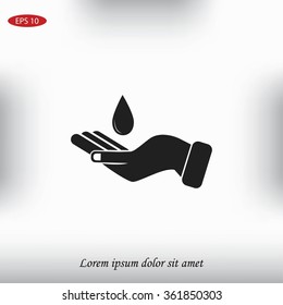 Icon of hands drop of water