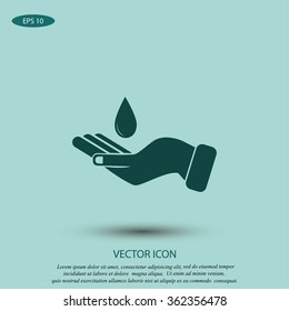 Icon of hands drop of water