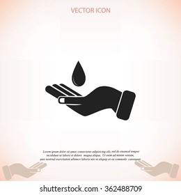 Icon of hands drop of water