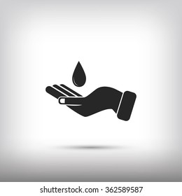 Icon of hands drop of water