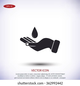 Icon of hands drop of water