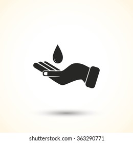 Icon of hands drop of water