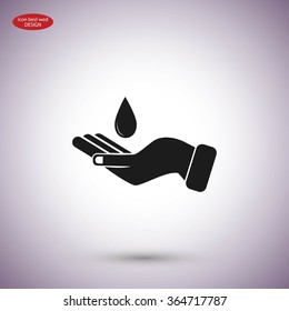 Icon of hands drop of water
