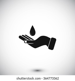 Icon of hands drop of water