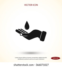 Icon of hands drop of water