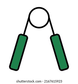 Icon Of Hands Expander. Editable Bold Outline With Color Fill Design. Vector Illustration.