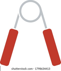Icon Of Hands Expander. Flat Color Design. Vector Illustration.