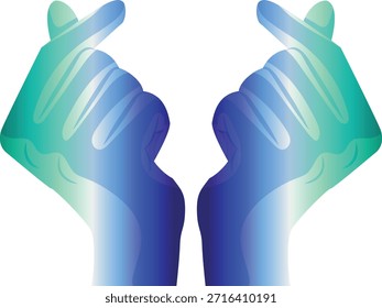 Icono de manos con los dedos doblados en forma de corazón con las manos en colores de orgullo gay como símbolo de amor, igualdad y autoexpresión