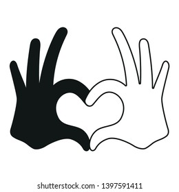 Icon hands heart love  eps illustration