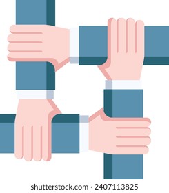 icon of hands holding each other, icon of cooperation, teamwork or popular business icon