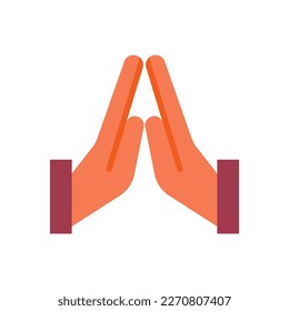 icon Hands Praying, icon Ramadan Kareem, vector illustration, editable color