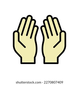 icon Hands Praying, icon Ramadan Kareem, vector illustration, editable color