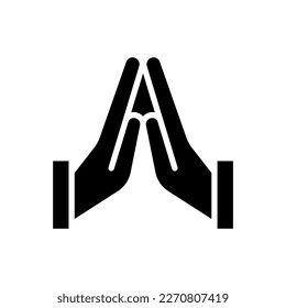 icon Hands Praying, icon Ramadan Kareem, vector illustration, editable color