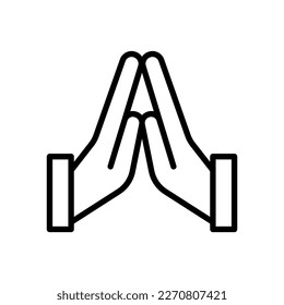 icon Hands Praying, icon Ramadan Kareem, vector illustration, editable color