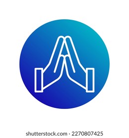 icon Hands Praying, icon Ramadan Kareem, vector illustration, editable color