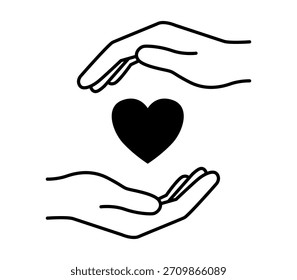 Icono de las manos protegiendo un corazón