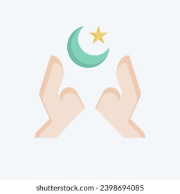 Icon Hands. related to Ramadan symbol. flat style. simple design editable. simple illustration