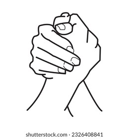 The icon of hands united or holding each other or can also be called a cute and simple solid shape