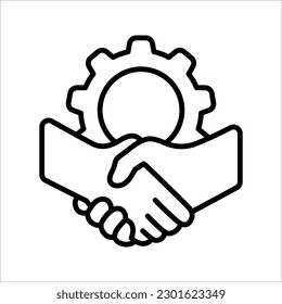 apretón de manos de iconos. contrato de la transacción. acuerdo exitoso. ilustración vectorial sobre fondo blanco
