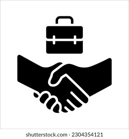icon handshake. contract of the transaction. successful agreement. vector illustration on white background