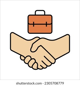 icon handshake. contract of the transaction. successful agreement. vector illustration on white background
