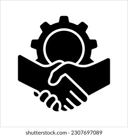 apretón de manos de iconos. contrato de la transacción. acuerdo exitoso. ilustración vectorial sobre fondo blanco