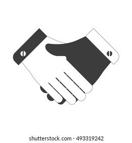 Icon, handshake, greeting, two human hands. Stylish vector illustration