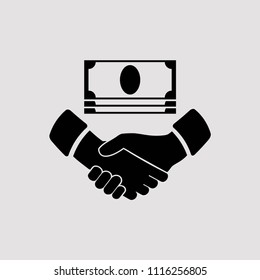 
icon of a handshake and money
